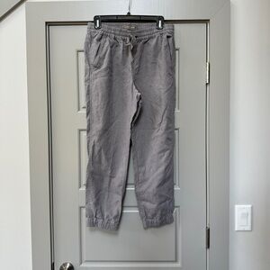 POINT SUR J. CREW | Seaside Gray Linen Capri Crop Pants Size 4